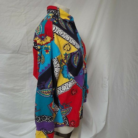 VTG FRONTIER SERIES Floral Western Colorful Shirt - Picture 5 of 12